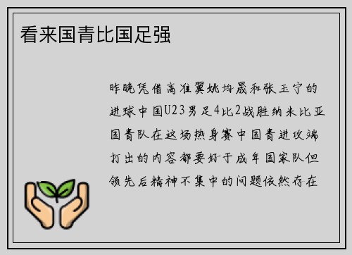 看来国青比国足强